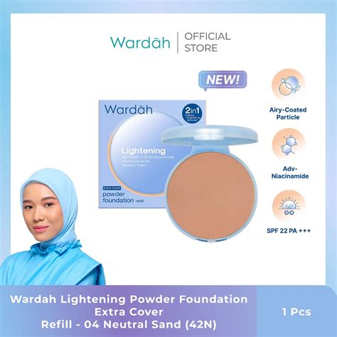 Jual NEW Wardah Refill Lightening Powder Foundation Extra Cover 10 G