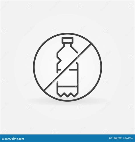 Vektor Kein Plastik Flasche Umriss Konzept Minimal Icon Vektor