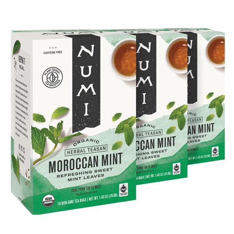 Amazon Numi Organic Moroccan Mint Tea 18 Tea Bags Pack Of 3