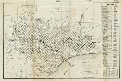 Map of Santa Barbara Compiled and drawn by Alfred Poett C E Santa ...