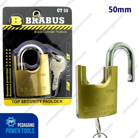 Jual BRABUS GEMBOK JAKET 50 MM KUNINGAN KUNCI PAGAR RUMAH BRASS PADLOCK