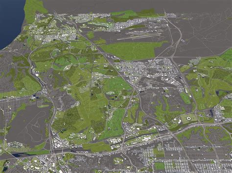 San Diego 50x50km 3d City Map 3d Model Cgtrader