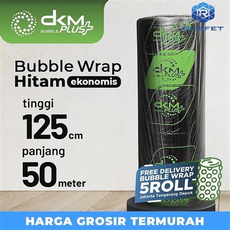 Jual Plastik Bubble Wrap 125cm X 50m Hitam Ekonomis Bubblewrap DKM PLUS