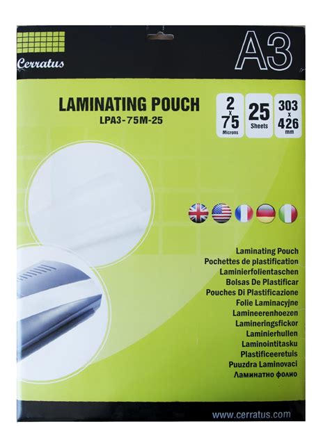 Laminating Pouch A3 75mic 25 Sheets Spk Commerce Website