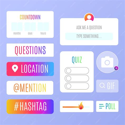 Premium Vector | Instagram poll sticker set