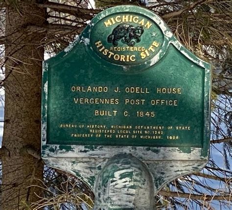 Orlando J Odell House Vergennes Post Office Historical Marker