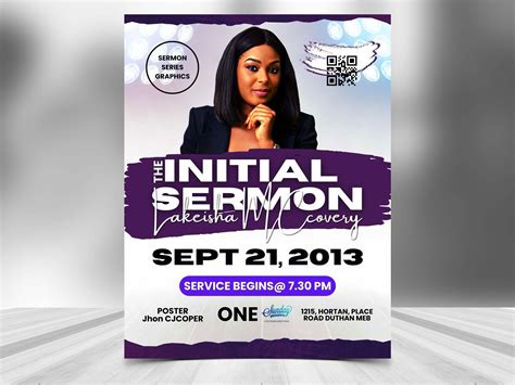 Initial Sermon Flyer Diy Editable Canva Template Printable And Social