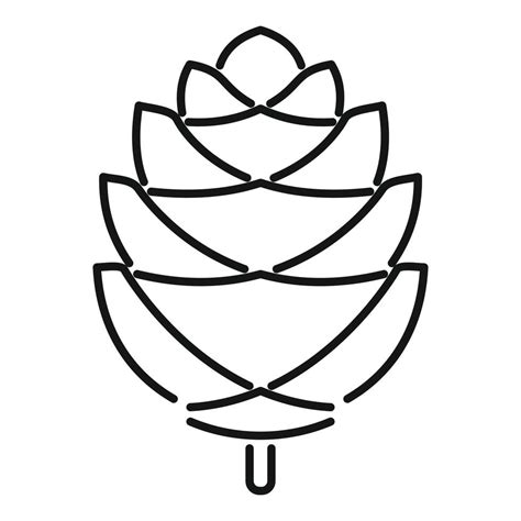 Branch Pine Cone Icon Outline Style 14577704 Vector Art At Vecteezy