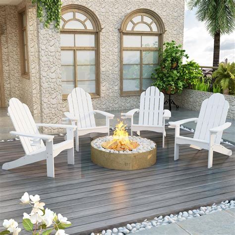 LUE BONA Hampton Curveback White All Weather Plastic Outdoor Patio