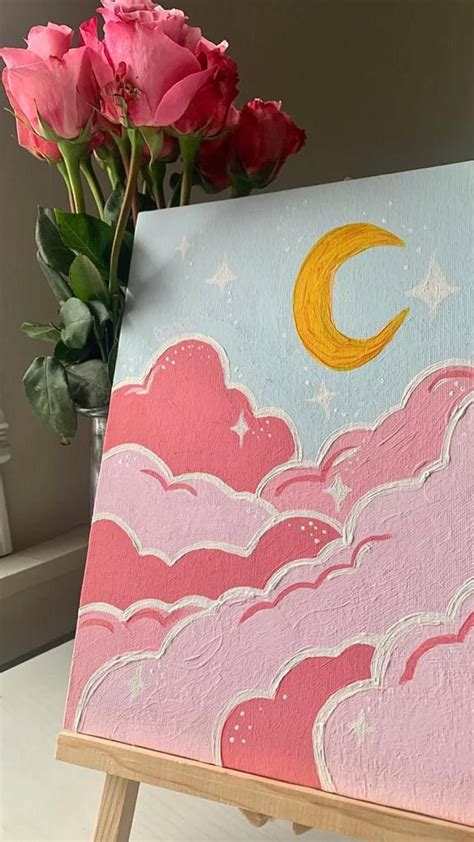 In The Clouds Diy Canvas Small Canvas Art Sky Art Painting