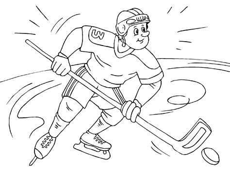Hockey player coloring pages to download and print for free