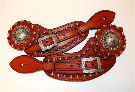 Buckaroo Tooled Spur Strap Doves And Dandys