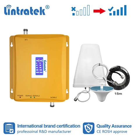 Lintratek 2G GSM 900 3G 2100 Mobile Signal Booster Dual Band WCDMA