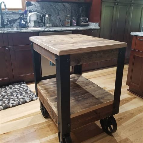 cart table cart island factory cart table  large wheels similar