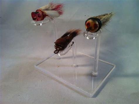 Hand Crafted Triple Fly Rod Lure Display Stand By Custom Display Stands