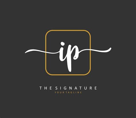 Ip Initial Letter Handwriting And Signature Logo A Concept Handwriting