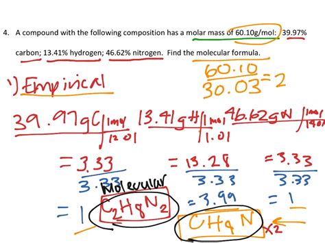 Empirical And Molecular Formulas Science Chemistry Showme