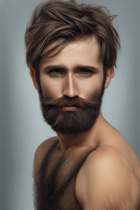 Stunning 8k Hyper Detailed Oil Painting Of A Bearded Gay Man With A