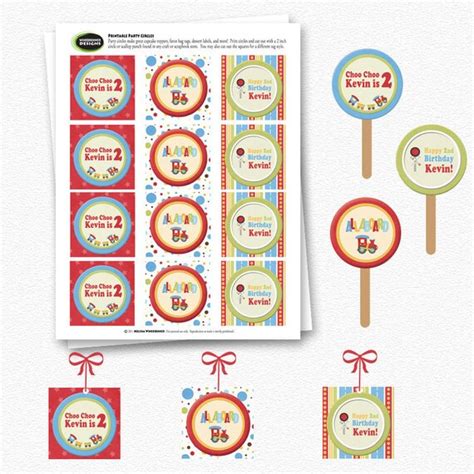 Items similar to Custom Printable Train Themed Party Circles on Etsy