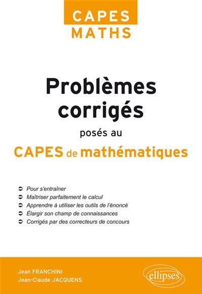 Probl Mes Corrig S Pos S Au Capes De Math Matiques De