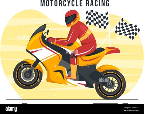 Motorcycle Racing Championship on the Racetrack Illustration with Racer ...