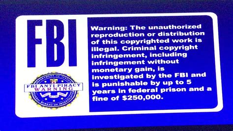 Cookie Jar Company Blue FBI Warning Screen Mill Creek Entertainment