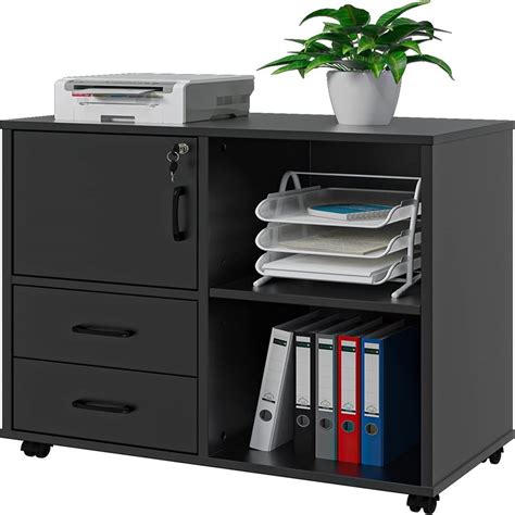 Office File Cabinets Mobile Lateral Printer Stand With Open Storage