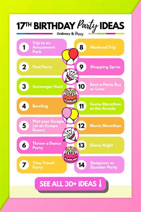 Best 17th Birthday Ideas For A Fun Filled Celebration Ordinary And Happy