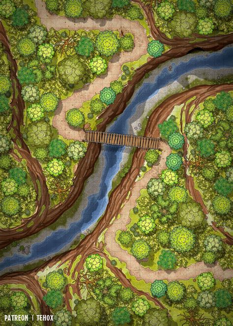 A Bridge In The Forest Launch Tehox Maps Dungeon Maps Fantasy