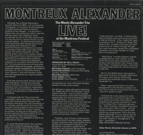 Live At The Montreux Festival Monty Alexander Monty Alexander