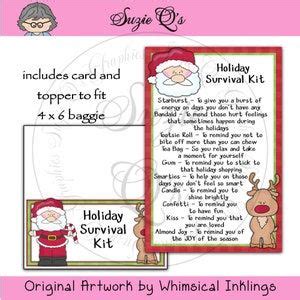 Christmas Survival Kit Includes Topper And Card Digital Printable