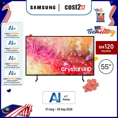 Samsung 5555 Inch Du7000 4k Uhd Smart Ai Tv 2024 Ua55du7000kxxm