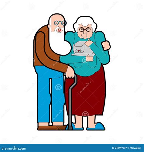 Grandfather And Grandmother Grandpa And Grandma Stock Vector