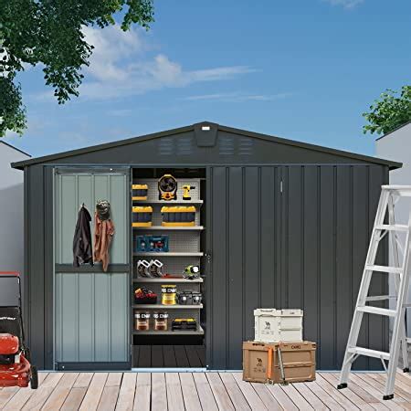 Amazon Domi Outdoor Storage Shed X Ft Metal Tool Sheds