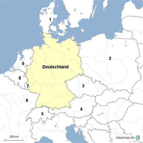 Stepmap Deutschland Nachbarländer Landkarte Für Deutschland