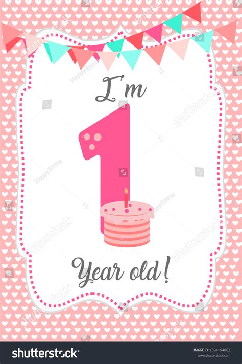 I Am One Year Old Baby Milestone Card Cute Royalty Free Stock