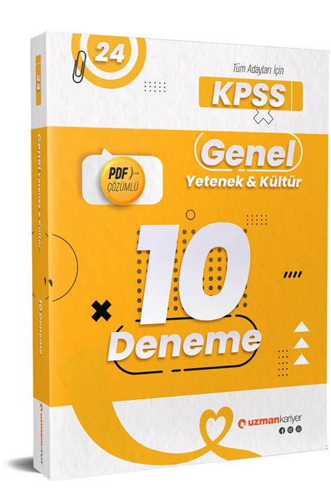 Uzman Kariyer 2024 KPSS Genel Kültür Genel Yetenek 10 Deneme Pdf