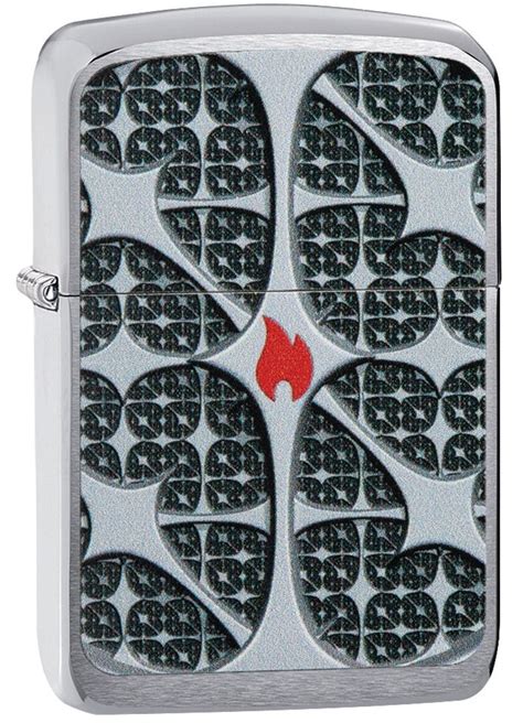 Lighter Zippo Silver Texture Flame Haddocks Lightershop