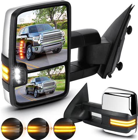 Sanooer Power Folding Chrome Towing Mirrors Compatible With 2014 2018 Chevy