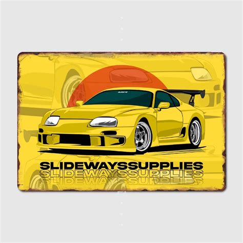 Plaque En M Tal Toyota Supra Mk Widebody Jdm Affiche Personnalis E