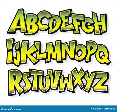 Cartoon Comic Font Alphabet Vector Stock Vector Image 40615089