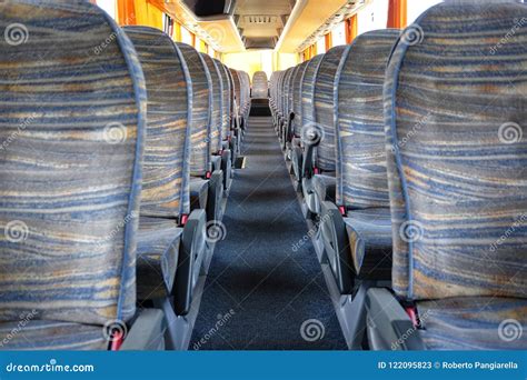 Empty bus interior stock image. Image of coach, travel - 122095823