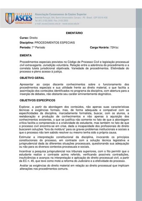 PDF EMENTÁRIO Carga Horária OBJETIVO GERAL OBJETIVOS