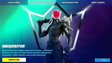 Fortnite November Crew Pack Revealed The Inkquisitor Coming