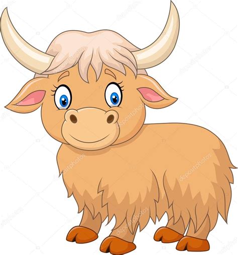 Cartoon Funny Yak Isolated On White Background Stock Vector Image By