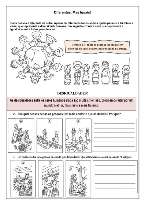 Atividade Sobre Respeitar As Diferenças E Igualdade