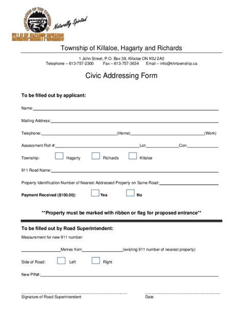 Fillable Online Civic Addressing Form Fax Email Print PdfFiller