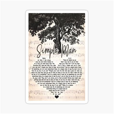 "Simple Man Lyrics Poster, Lynyrd Skynyrd Song Lyrics Poster, Song Poster, Song Lyrics Print ...