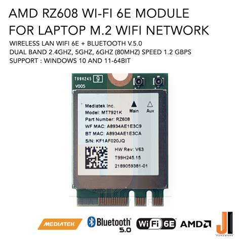 AMD RZ608 Wi Fi 6E Module Card For Notebook Wifi Network Wireless Lan