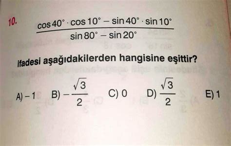 B T N Bir S N F N Zemedi I Trigonometri Sorular Donan Mhaber Forum